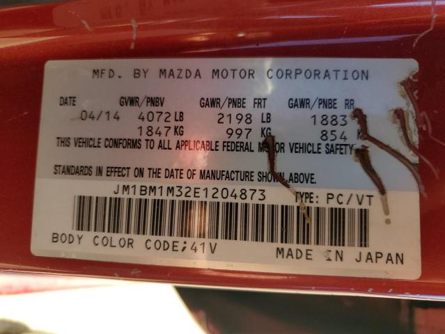 2014 Mazda 3 მანქანა იყიდება აუქციონზე, vin: JM1BM1M32E1204873, აუქციონის ნომერი: 86696774