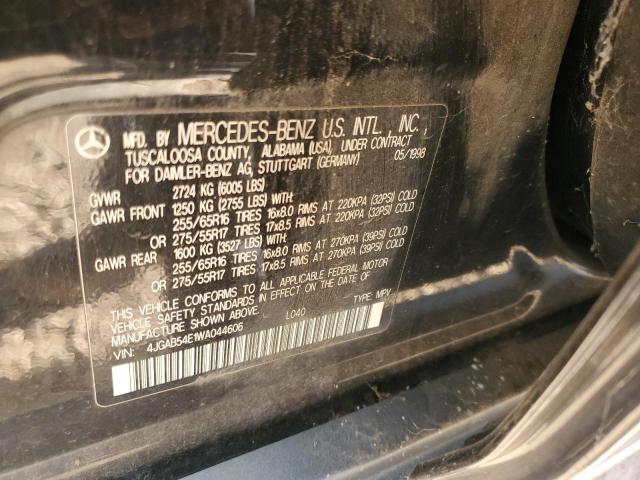 Aukcja sprzedaży 1998 Mercedes-benz Ml, vin: 4JGAB54E1WA044606, numer aukcji: 86561044