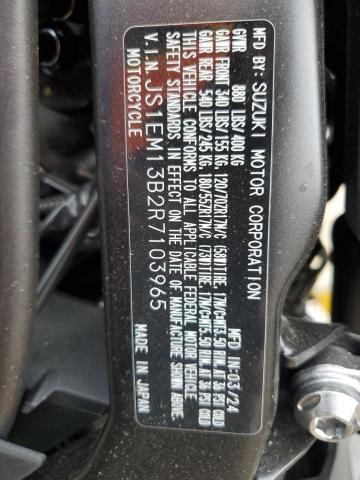 2024 Suzuki Gsx800 მანქანა იყიდება აუქციონზე, vin: JS1EM13B2R7103965, აუქციონის ნომერი: 83694264