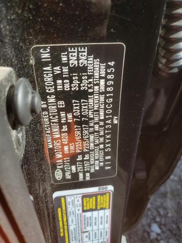 2012 Kia Sorento მანქანა იყიდება აუქციონზე, vin: 5XYKT3A10CG189854, აუქციონის ნომერი: 85576364