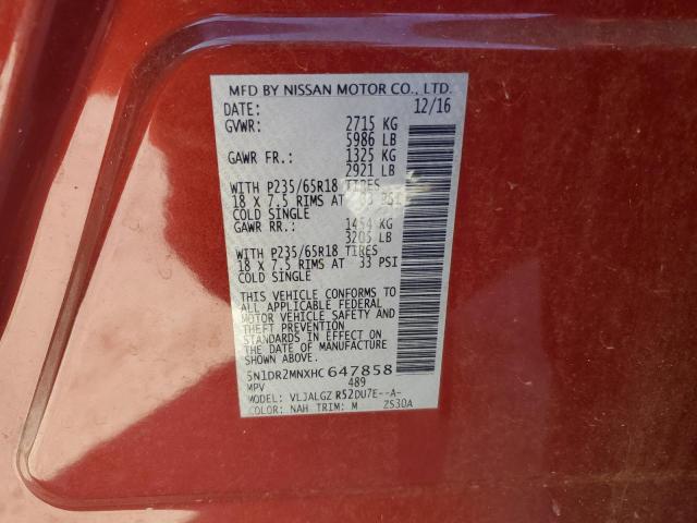 Aukcja sprzedaży 2017 Nissan Pathfinder, vin: 5N1DR2MNXHC647858, numer aukcji: 84771724
