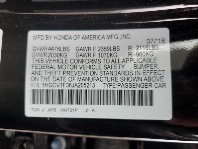 Продажа на аукционе авто 2018 Honda Accord, vin: 1HGCV1F36JA205213, номер лота: 86524754
