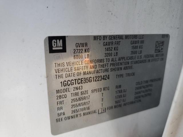 2016 Chevrolet Colorado მანქანა იყიდება აუქციონზე, vin: 1GCGTCE35G1223424, აუქციონის ნომერი: 85542044