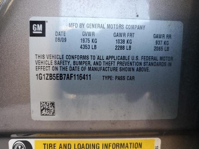2010 Chevrolet Malibu მანქანა იყიდება აუქციონზე, vin: 1G1ZB5EB7AF116411, აუქციონის ნომერი: 85704294