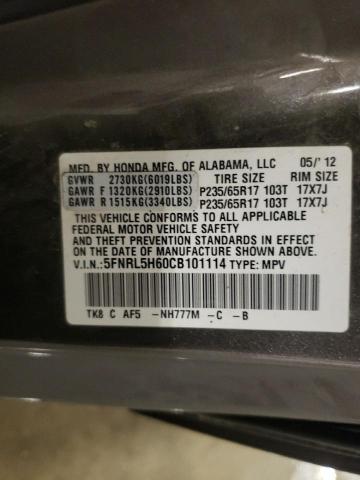 Aukcja sprzedaży 2012 Honda Odyssey, vin: 5FNRL5H60CB101114, numer aukcji: 86320234