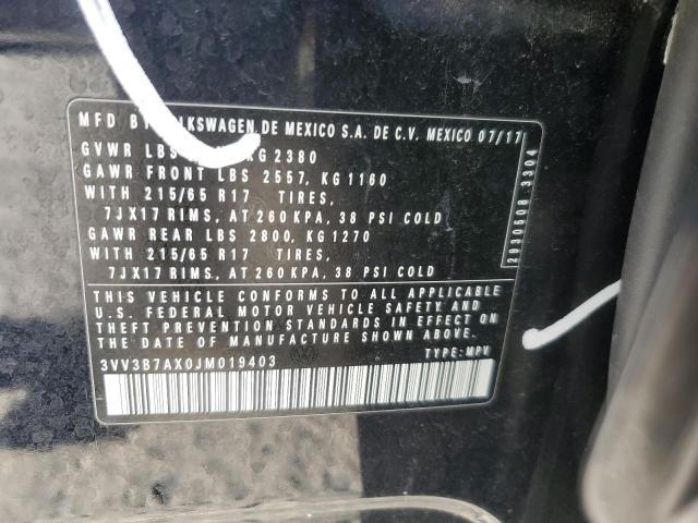 83060894 :رقم المزاد ، 3VV3B7AX0JM019403 vin ، 2018 Volkswagen Tiguan مزاد بيع