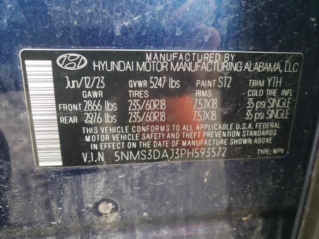 Aukcja sprzedaży 2023 Hyundai Santa Fe, vin: 5NMS3DAJ3PH593572, numer aukcji: 84967844