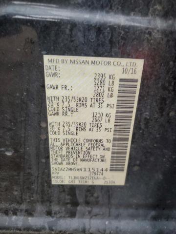 Aukcja sprzedaży 2017 Nissan Murano, vin: 5N1AZ2MH5HN115144, numer aukcji: 85534644