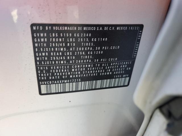 84062524 :رقم المزاد ، 3VVCB7AXXPM017215 vin ، 2023 Volkswagen Tiguan مزاد بيع