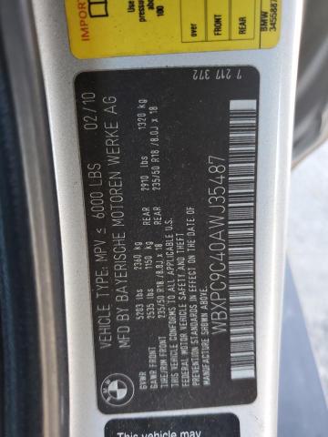 85975054 :رقم المزاد ، WBXPC9C40AWJ35487 vin ، 2010 Bmw X3 مزاد بيع