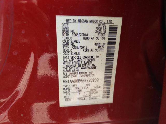 Продажа на аукционе авто 2005 Nissan Armada Se, vin: 5N1AA08B55N728202, номер лота: 84242614