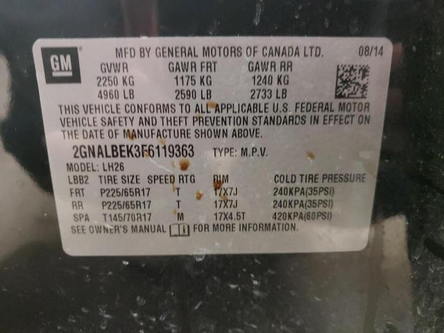 2015 Chevrolet Equinox მანქანა იყიდება აუქციონზე, vin: 2GNALBEK3F6119363, აუქციონის ნომერი: 83206444