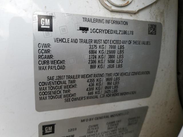 Aukcja sprzedaży 2020 Chevrolet Silverado, vin: 1GCRYDEDXLZ186178, numer aukcji: 84855764