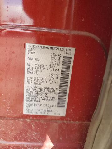 86362584 :رقم المزاد ، 5N1DR3BC5NC252683 vin ، 2022 Nissan Pathfinder مزاد بيع