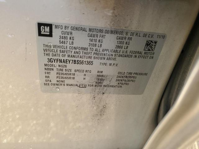 86537814 :رقم المزاد ، 3GYFNAEY7BS561365 vin ، 2011 Cadillac Srx مزاد بيع