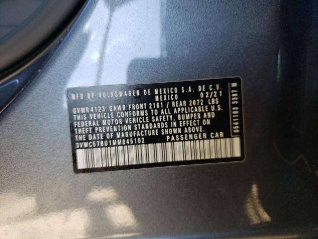 84040834 :رقم المزاد ، 3VWC57BU1MM045102 vin ، 2021 Volkswagen Jetta S مزاد بيع