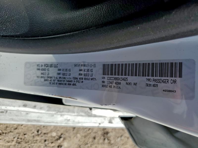 97172295 :رقم المزاد ، 1C3CCCAB8GN154625 vin ، 2016 Chrysler 200 مزاد بيع