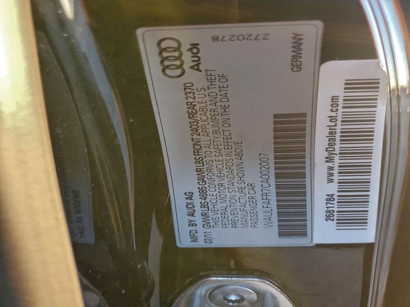 Продаж на аукціоні авто 2012 Audi A5, vin: WAULFAFR7CA002007, номер лоту: 96775305
