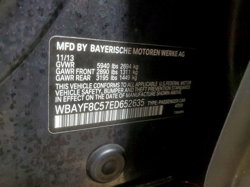 94709245 :رقم المزاد ، WBAYF8C57ED652635 vin ، 2014 Bmw 750 مزاد بيع