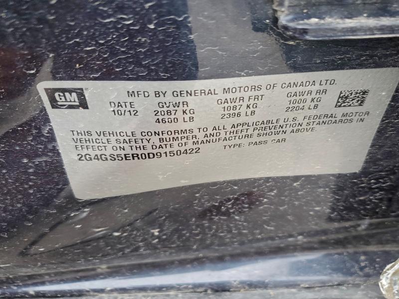 Aukcja sprzedaży 2013 Buick Regal, vin: 2G4GS5ER0D9150422, numer aukcji: 96095455