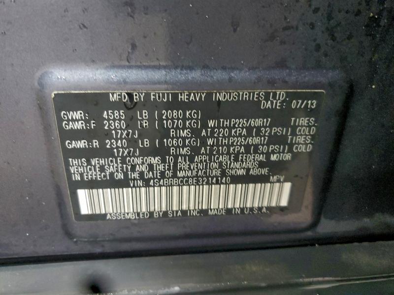 Продажа на аукционе авто 2014 Subaru Outback, vin: 4S4BRBCC8E3214140, номер лота: 97193125