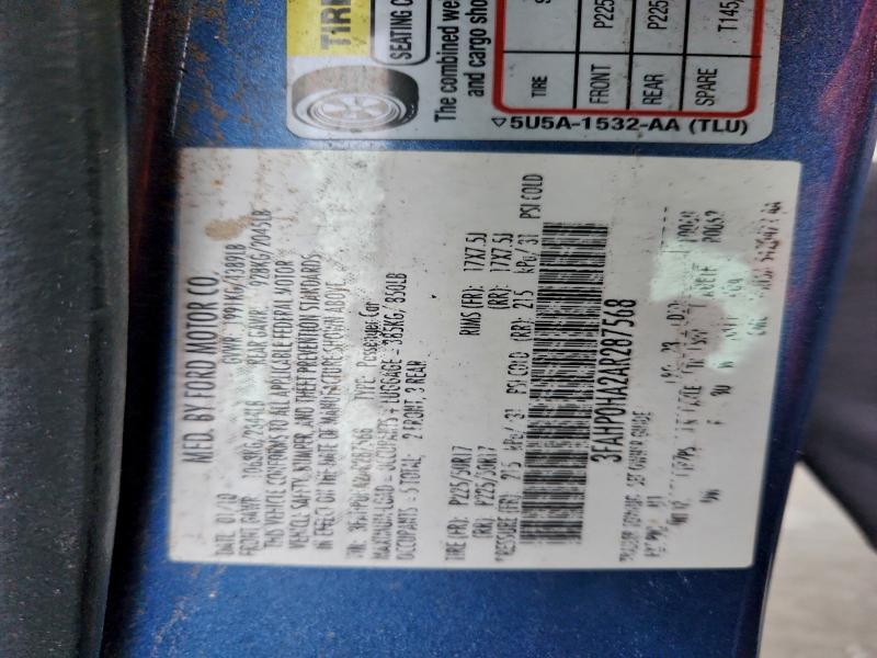 Продаж на аукціоні авто 2010 Ford Fusion, vin: 3FAHP0HA2AR287568, номер лоту: 94381195