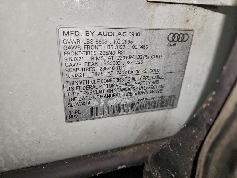 Продажа на аукционе авто 2017 Audi Q7, vin: WA1VAAF72HD028412, номер лота: 94909755