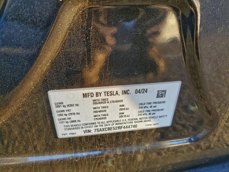 Aukcja sprzedaży 2024 Tesla Model X, vin: 7SAXCBE52RF444746, numer aukcji: 94636865