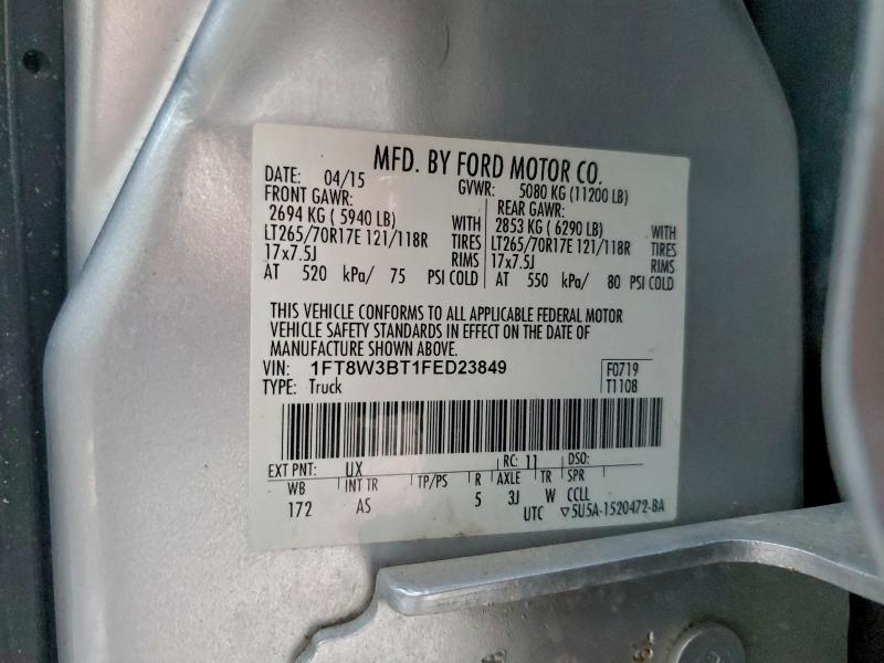 Aukcja sprzedaży 2015 Ford F350, vin: 1FT8W3BT1FED23849, numer aukcji: 94865735