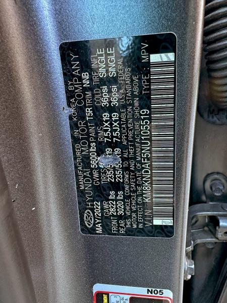 Продажа на аукционе авто 2022 Hyundai Ioniq 5 Se, vin: KM8KNDAF5NU105519, номер лота: 96935145