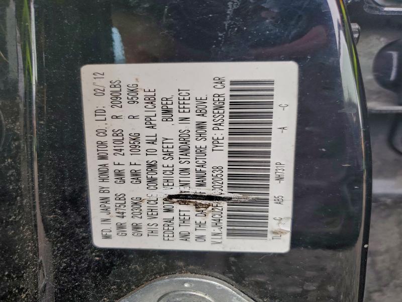 Aukcja sprzedaży 2012 Acura Tsx, vin: JH4CU2F68CC020538, numer aukcji: 95942875