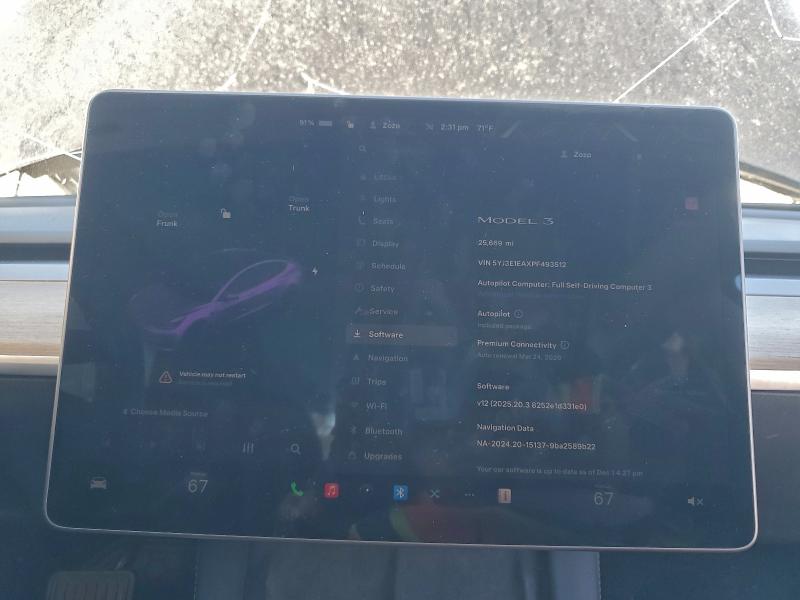 Aukcja sprzedaży 2023 Tesla Model 3, vin: 5YJ3E1EAXPF493512, numer aukcji: 95631245