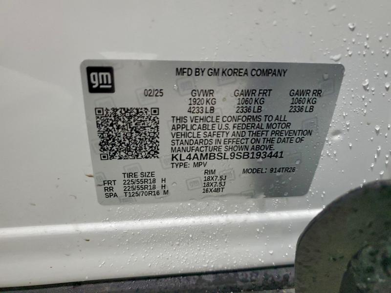 96211315 :رقم المزاد ، KL4AMBSL9SB193441 vin ، 2025 Buick Encore Gx مزاد بيع