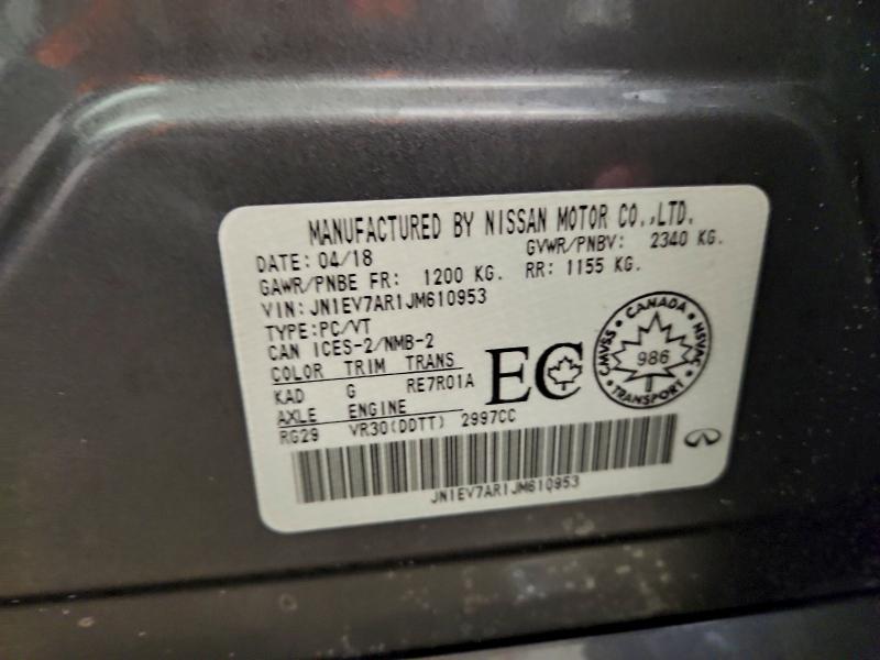 Aukcja sprzedaży 2018 Infiniti Q50, vin: JN1EV7AR1JM610953, numer aukcji: 96170595