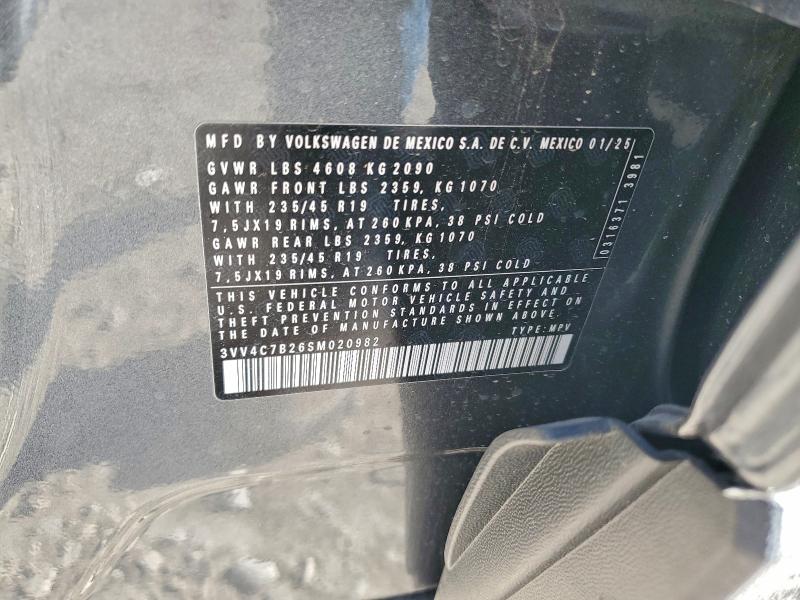 96750765 :رقم المزاد ، 3VV4C7B26SM020982 vin ، 2025 Volkswagen Taos مزاد بيع