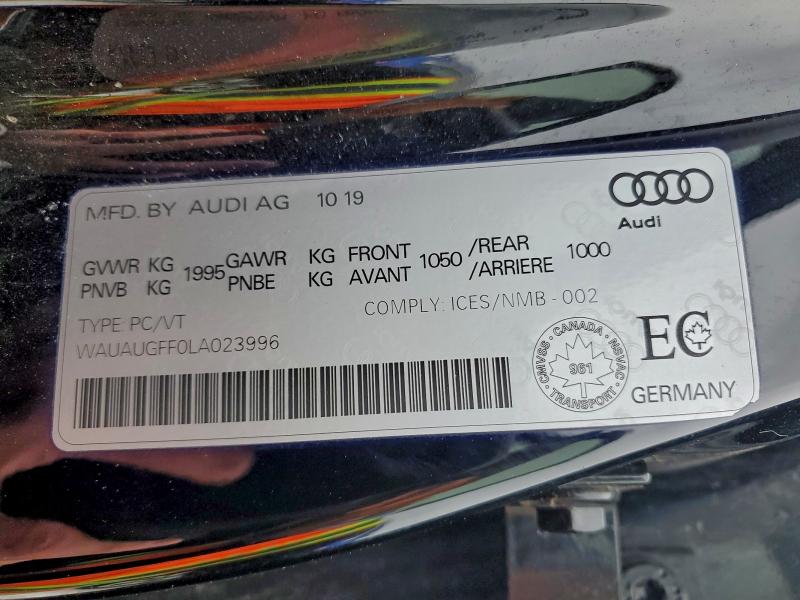 Aukcja sprzedaży 2020 Audi A3, vin: WAUAUGFF0LA023996, numer aukcji: 96756025