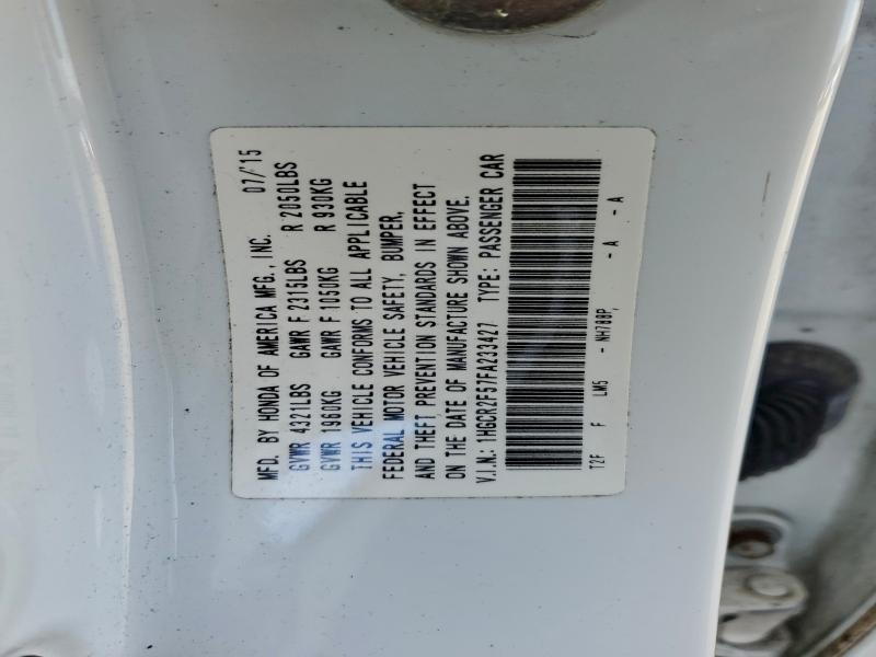 2015 Honda Accord მანქანა იყიდება აუქციონზე, vin: 1HGCR2F57FA233427, აუქციონის ნომერი: 96377135
