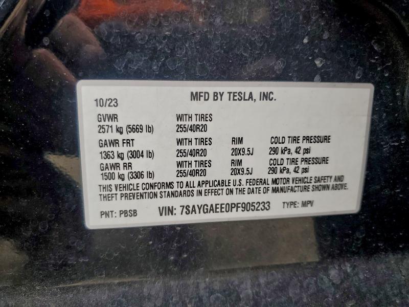 Aukcja sprzedaży 2023 Tesla Model Y, vin: 7SAYGAEE0PF905233, numer aukcji: 97188785