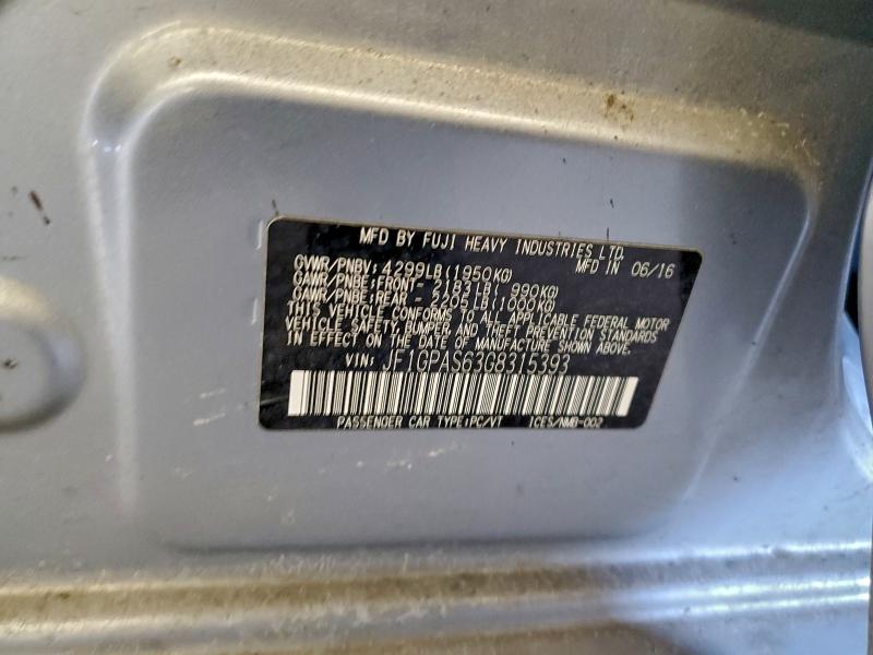 Aukcja sprzedaży 2016 Subaru Impreza, vin: JF1GPAS63G8315393, numer aukcji: 96702335