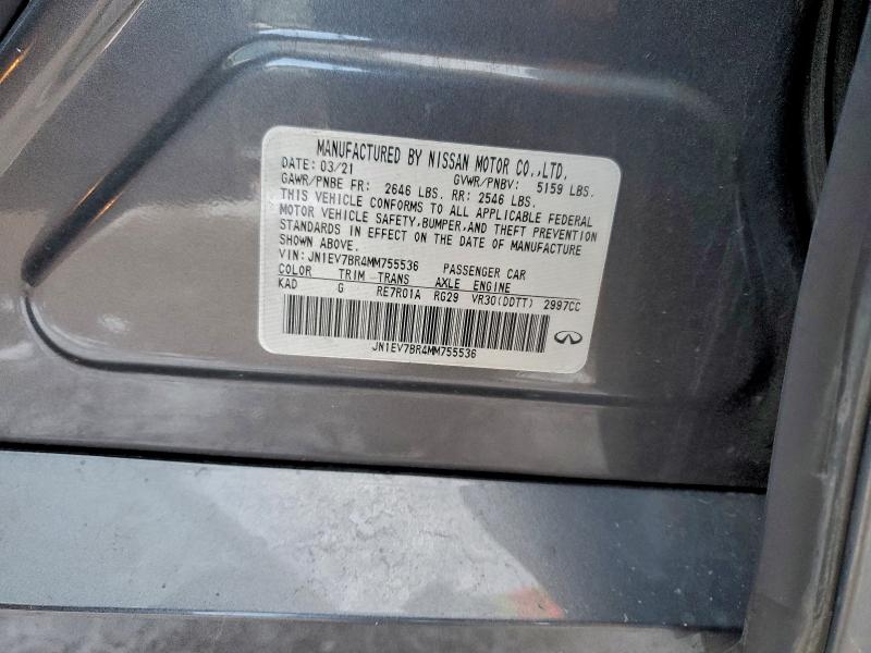 Aukcja sprzedaży 2021 Infiniti Q50, vin: JN1EV7BR4MM755536, numer aukcji: 95780905
