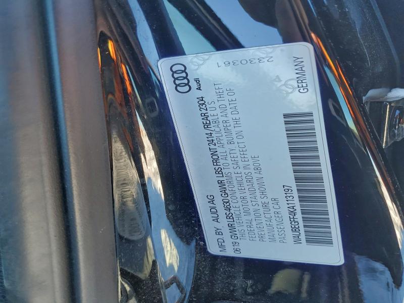 Aukcja sprzedaży 2019 Audi A3, vin: WAUBEGFF4KA113197, numer aukcji: 94825325