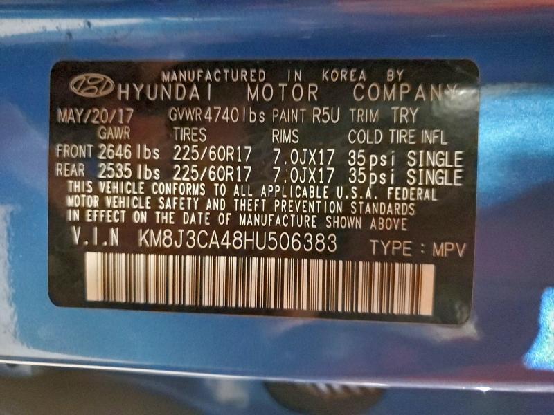 Aukcja sprzedaży 2017 Hyundai Tucson Lim, vin: KM8J3CA48HU506383, numer aukcji: 97521535