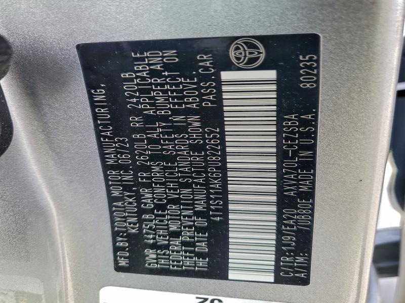 Продаж на аукціоні авто 2023 Toyota Camry, vin: 4T1S11AK6PU822652, номер лоту: 94308955