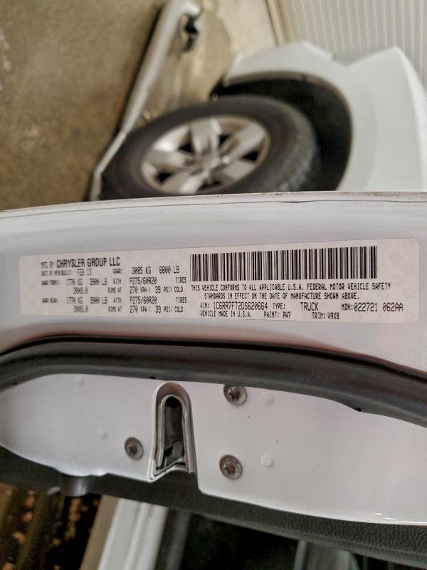 Продажа на аукционе авто 2013 Ram 1500, vin: 1C6RR7FT2DS620664, номер лота: 95550855