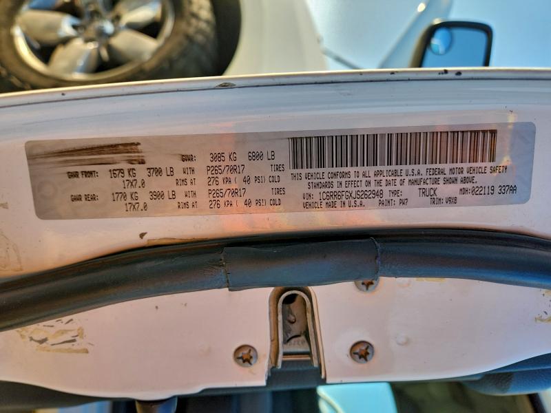 Aukcja sprzedaży 2018 Ram 1500, vin: 1C6RR6FGXJS262948, numer aukcji: 93732695