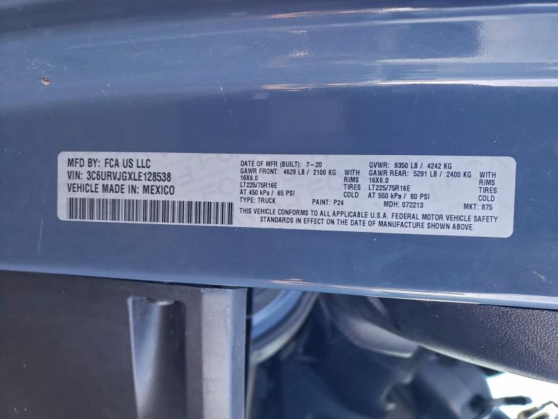 Продажа на аукционе авто 2020 Ram Promaster 3500, vin: 3C6URVJGXLE128538, номер лота: 92261375