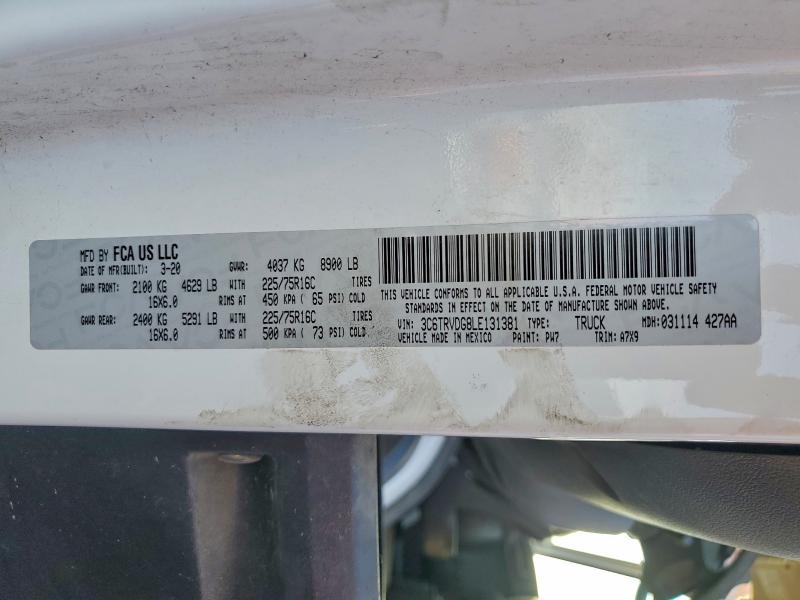 Aukcja sprzedaży 2020 Ram Promaster 2500, vin: 3C6TRVDG8LE131381, numer aukcji: 97286545