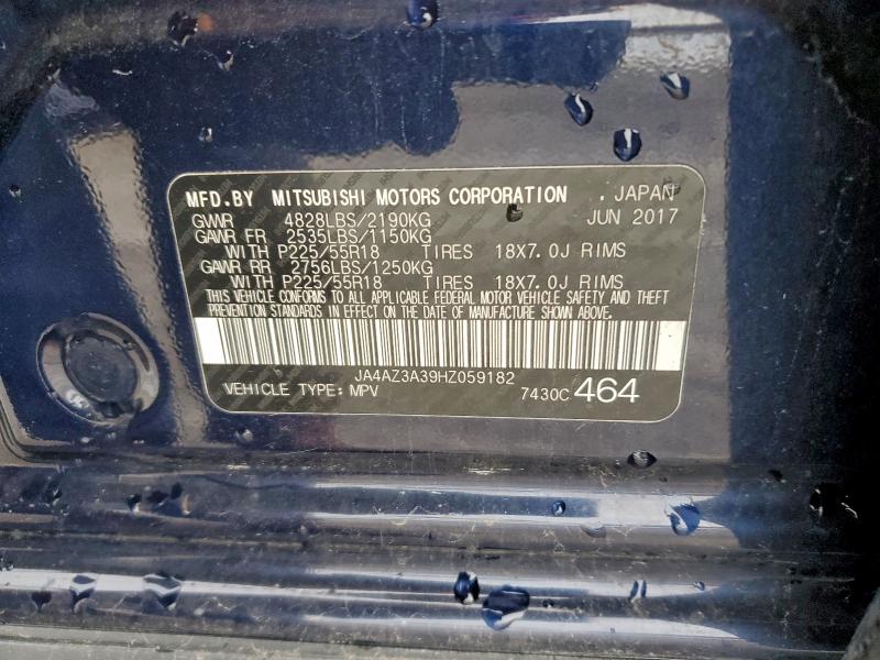 Aukcja sprzedaży 2017 Mitsubishi Outlander, vin: JA4AZ3A39HZ059182, numer aukcji: 94942365