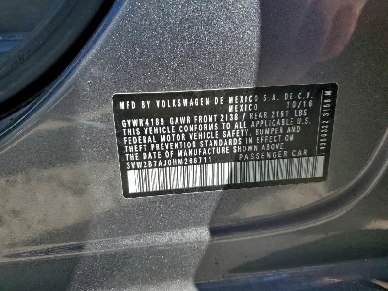 Продаж на аукціоні авто 2017 Volkswagen Jetta, vin: 3VW2B7AJ0HM266711, номер лоту: 97384085