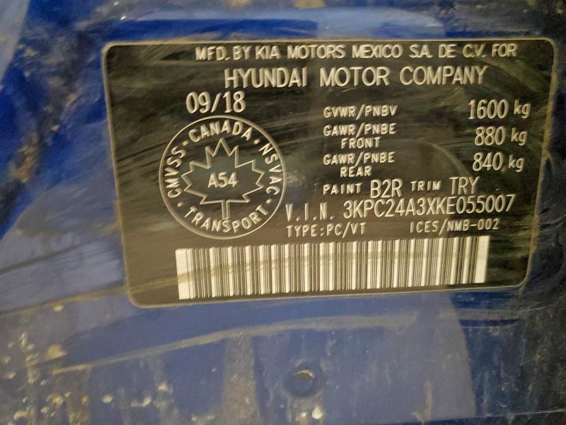 Продажа на аукционе авто 2019 Hyundai Accent Se, vin: 3KPC24A3XKE055007, номер лота: 98822755